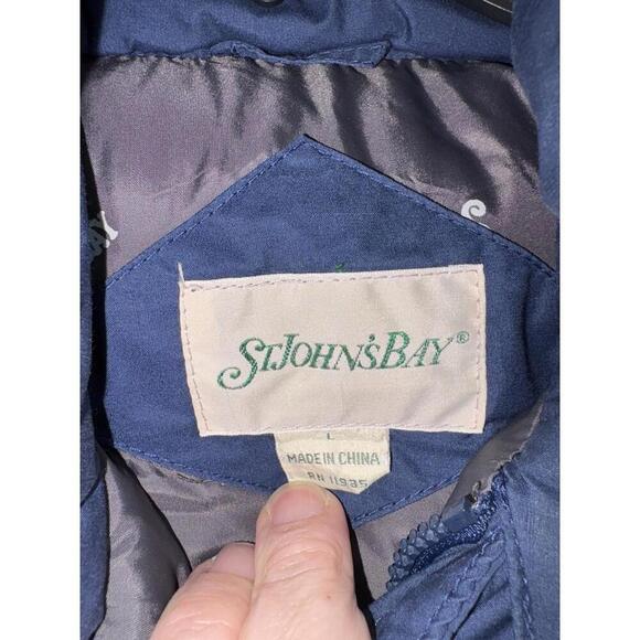 St. John's Bay Puffer Vest Men's L Navy Full Zip Quilted Lined Warm - Picture 5 of 15